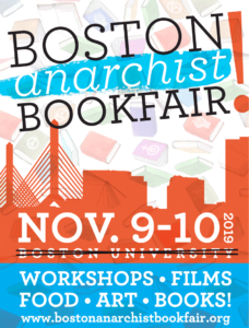 2019 poster for the Boston Anarchist Bookfair