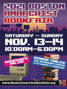 2021 poster for the Boston Anarchist Bookfair